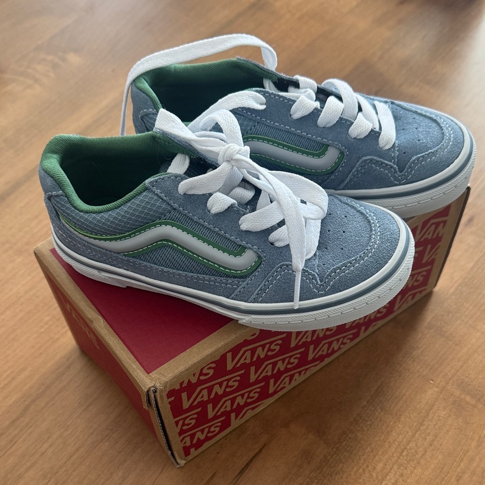 Vans Classic Blue with Green Trim Sneakers
